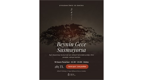Beynin Gece Susmuyorsa  Uykudan Önce 30 Dakika | Online Farkındalık ve Gevşeme Atölyesi