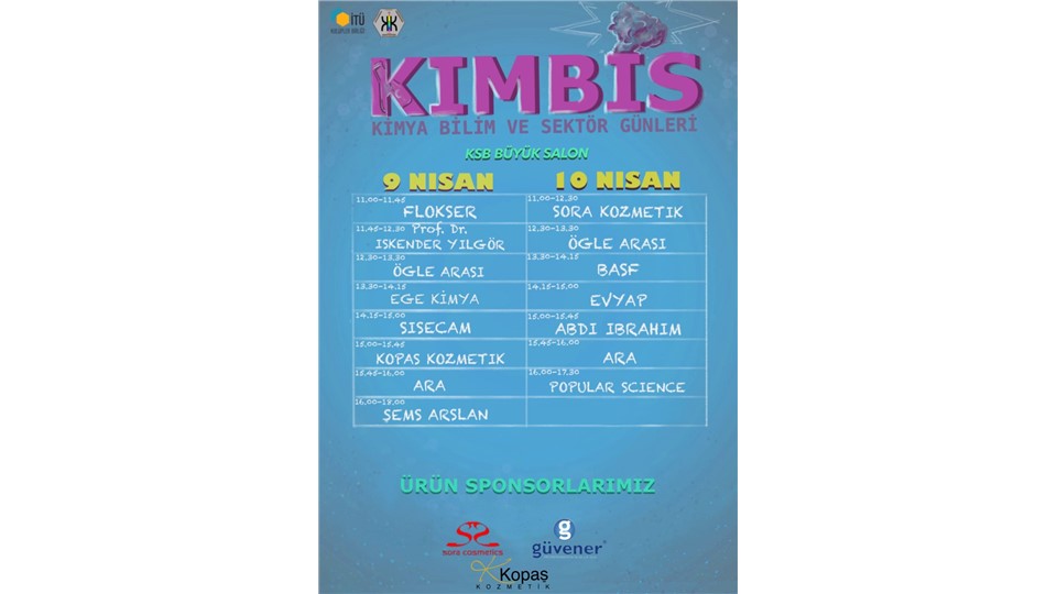 İTÜ KİMBİS 2019 (KİMYA,BİLİM VE SEKTÖR GÜNLERİ)