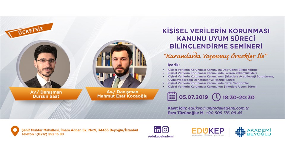 KVKK UYUM SÜRECİ BİLİNÇLENDİRME SEMİNERİ