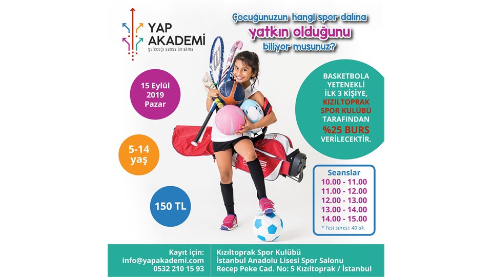 ÇOCUĞUNUZUN HANGİ SPOR DALINA YATKIN OLDUĞUNU BİLİYOR MUSUNUZ?  "SPORTİF YETENEK ÖLÇÜMÜ"